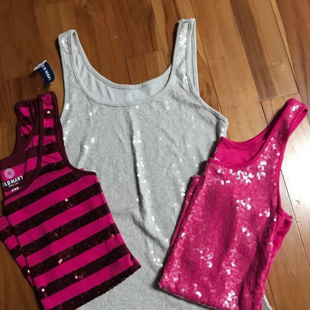 Tank tops set of 3 Old Navy Size Medium Sequined Tank Tops